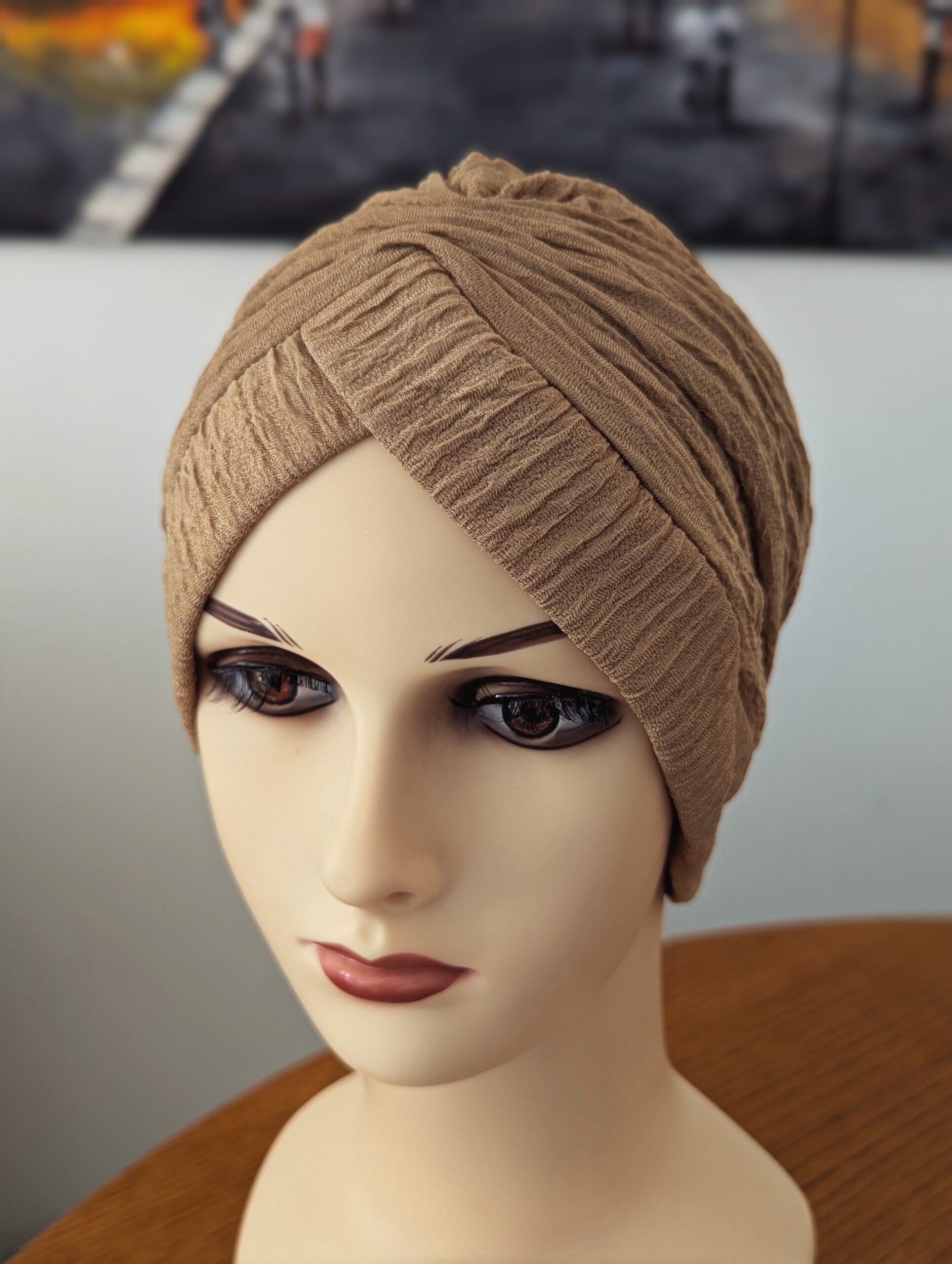 Bonnet turban préformé style froissé – Image 2