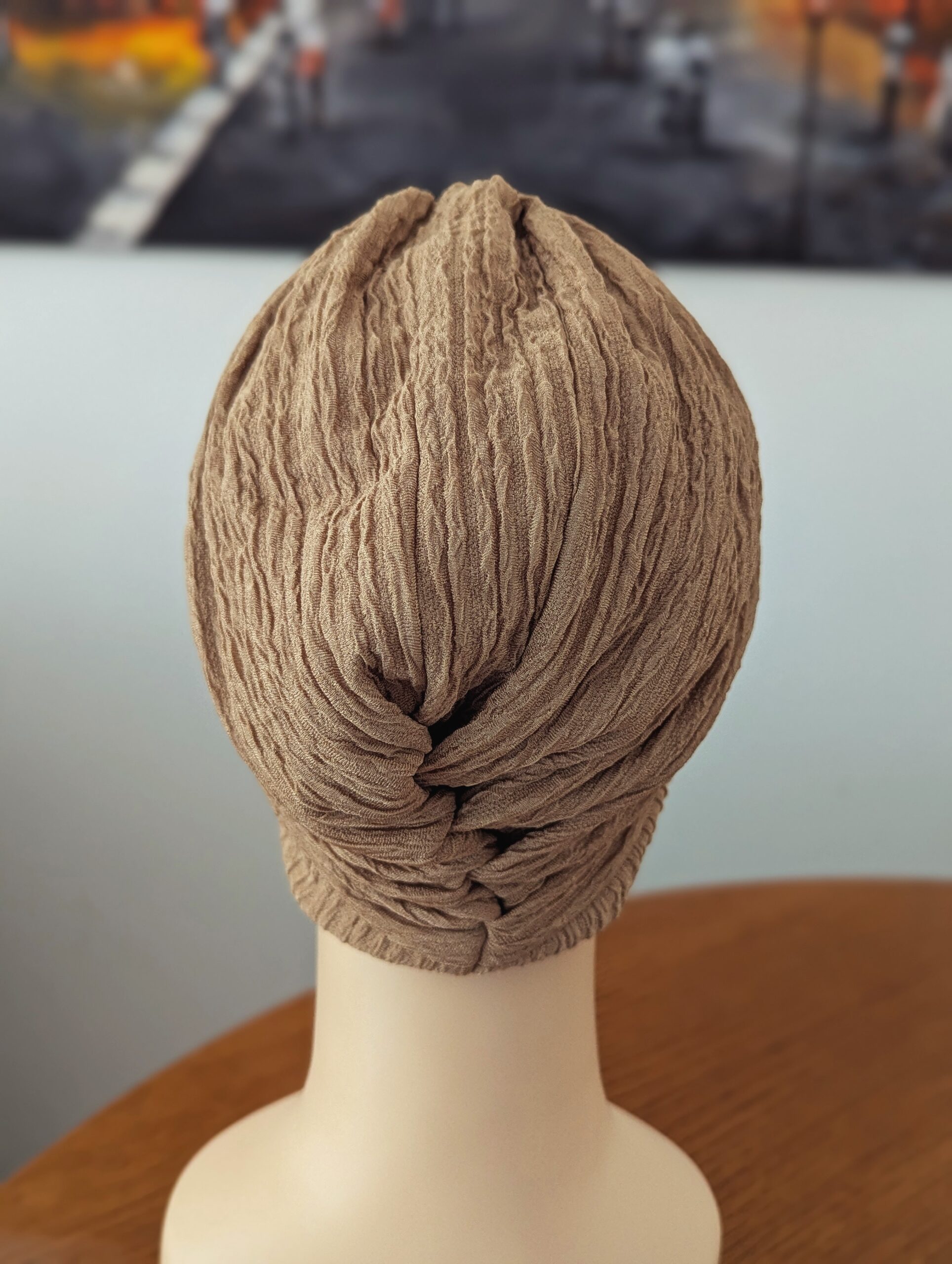 Bonnet turban préformé style froissé – Image 3