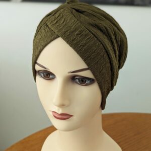 Bonnet turban préformé style froissé