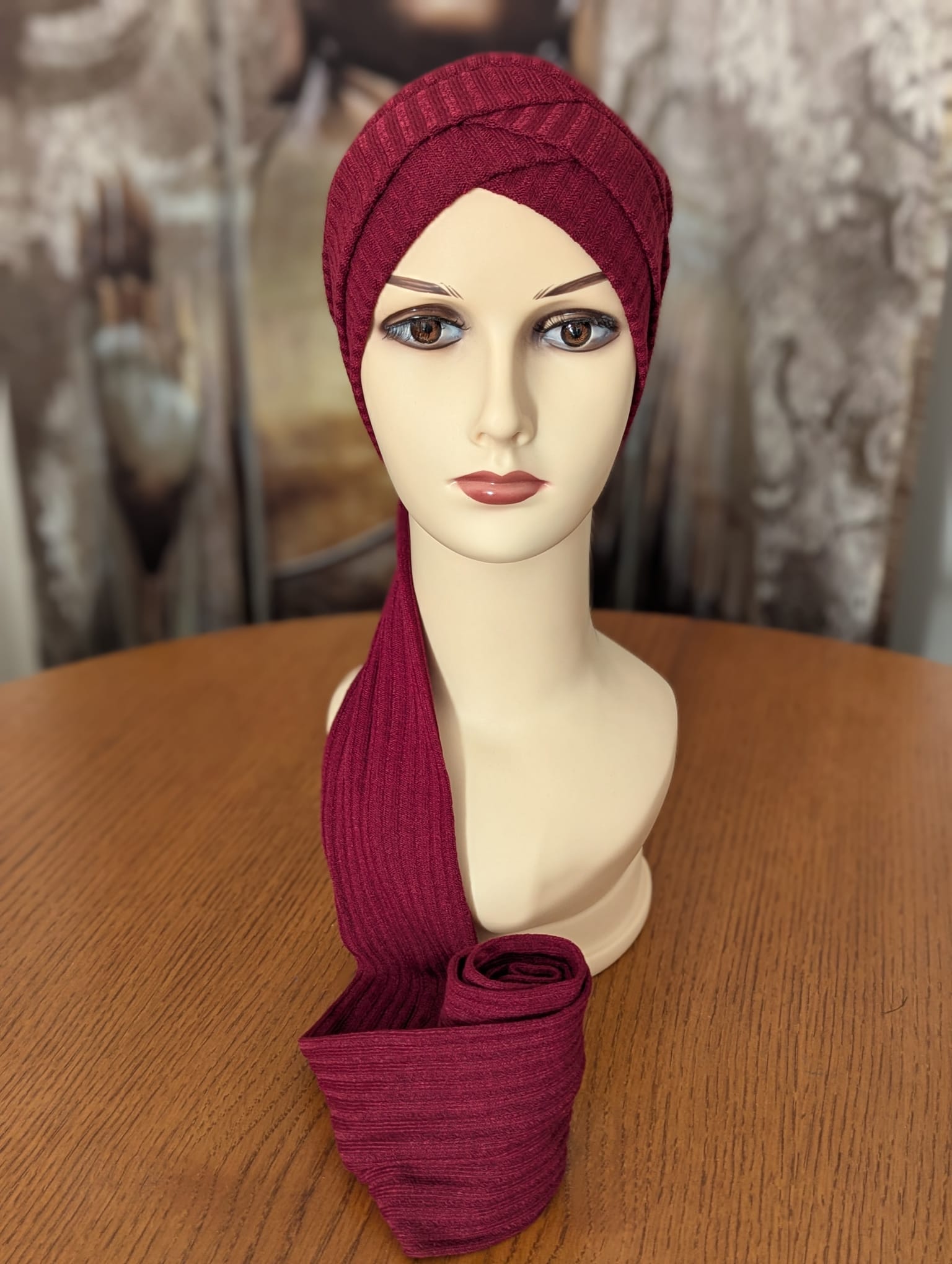 Turban à nouer - chic style tricot côtelé – Image 2