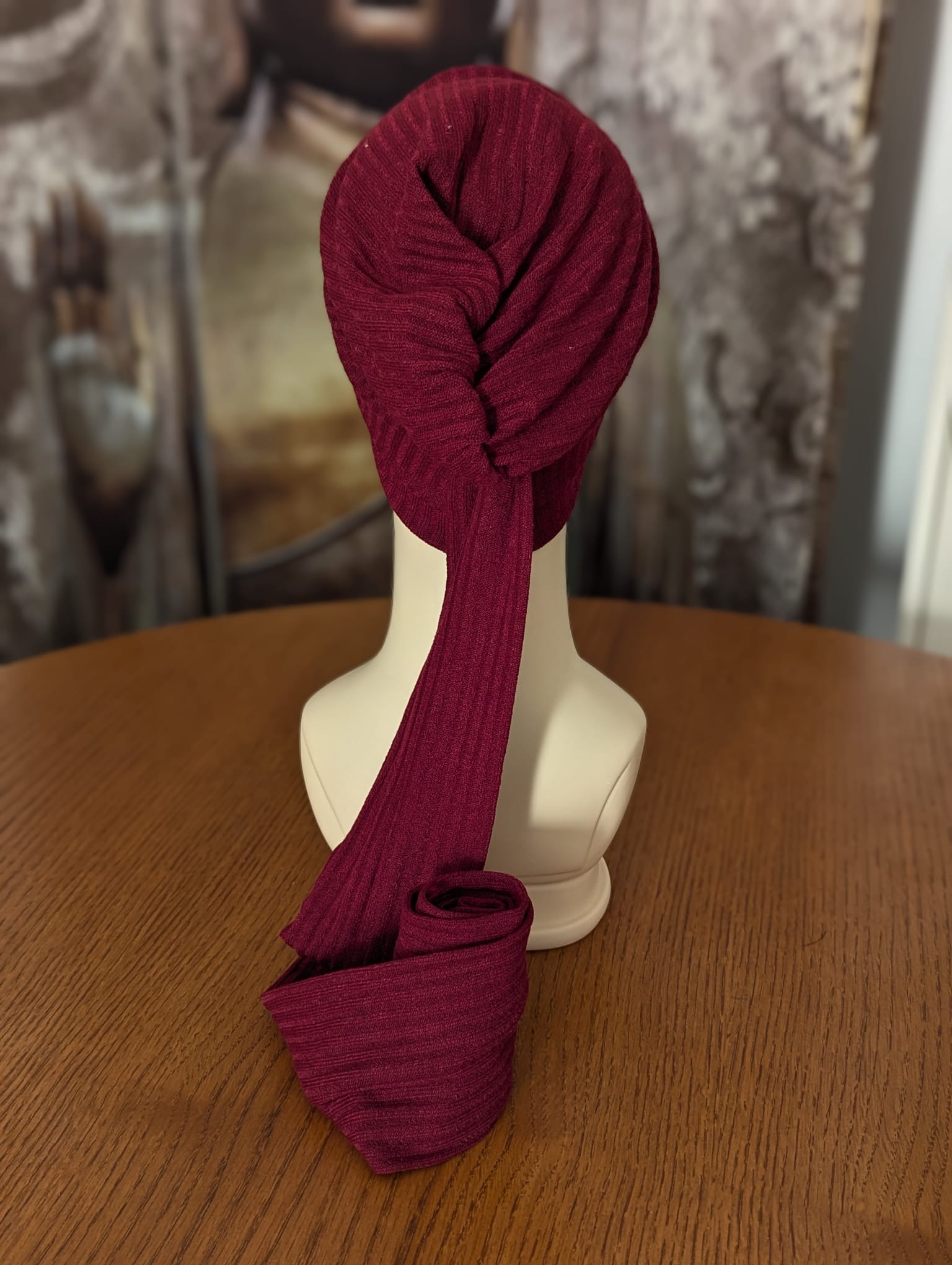 Turban à nouer - chic style tricot côtelé – Image 3