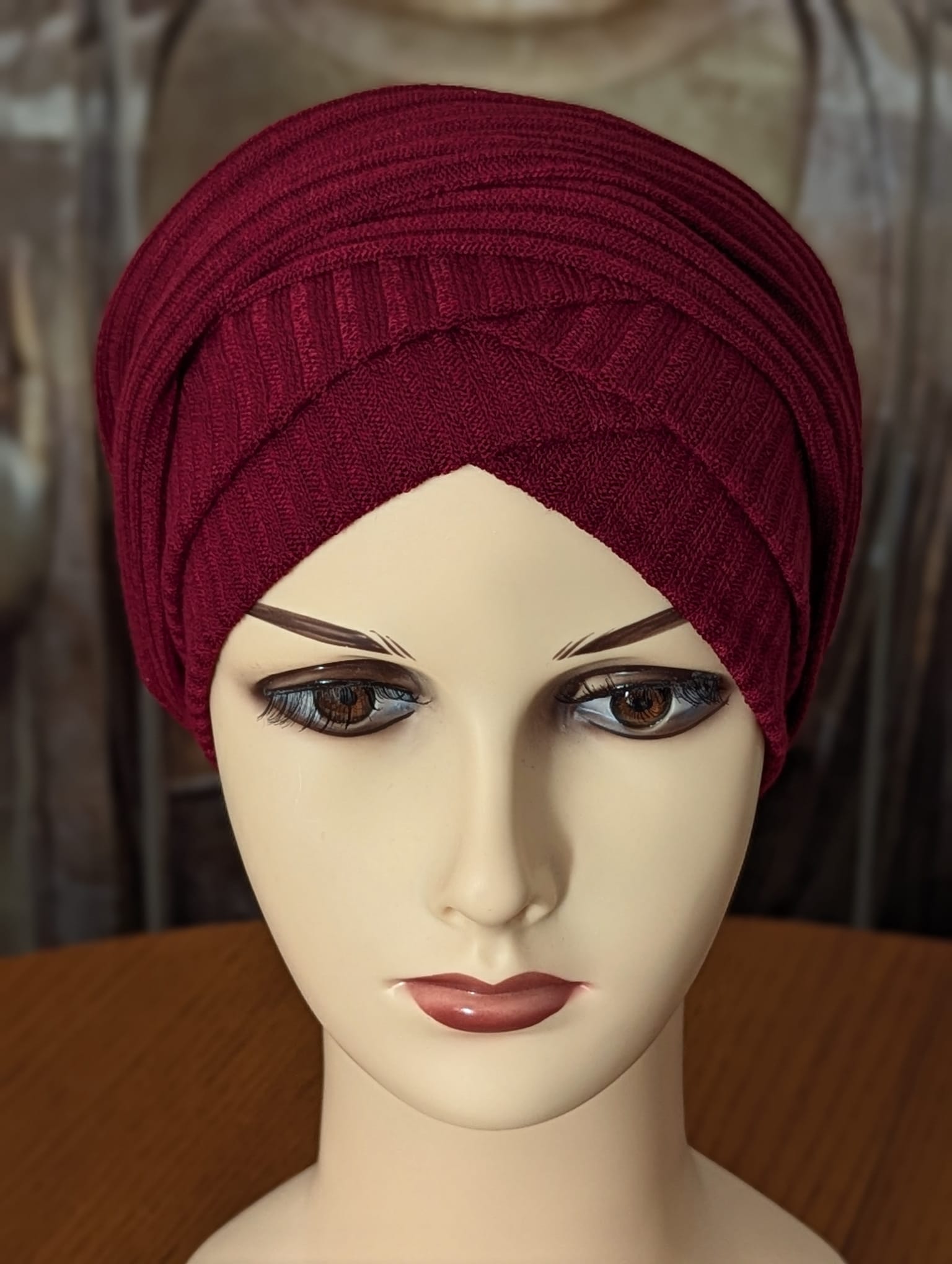 Turban à nouer - chic style tricot côtelé – Image 4