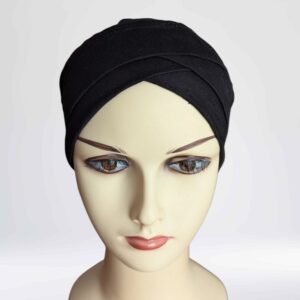 Bonnet souple croisé toucher coton - chimio, hijab, alopécie