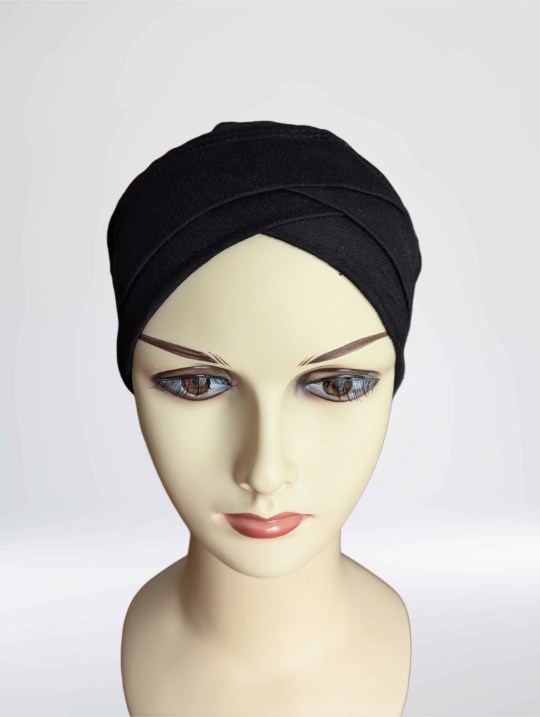 Bonnet souple croisé toucher coton - chimio, hijab, alopécie