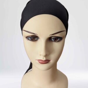 Bonnet lycra en polyester avec attaches - sous-voile, alopécie, chimio